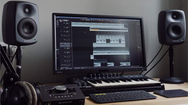 Studio di post produzione per voce narrante per il video.