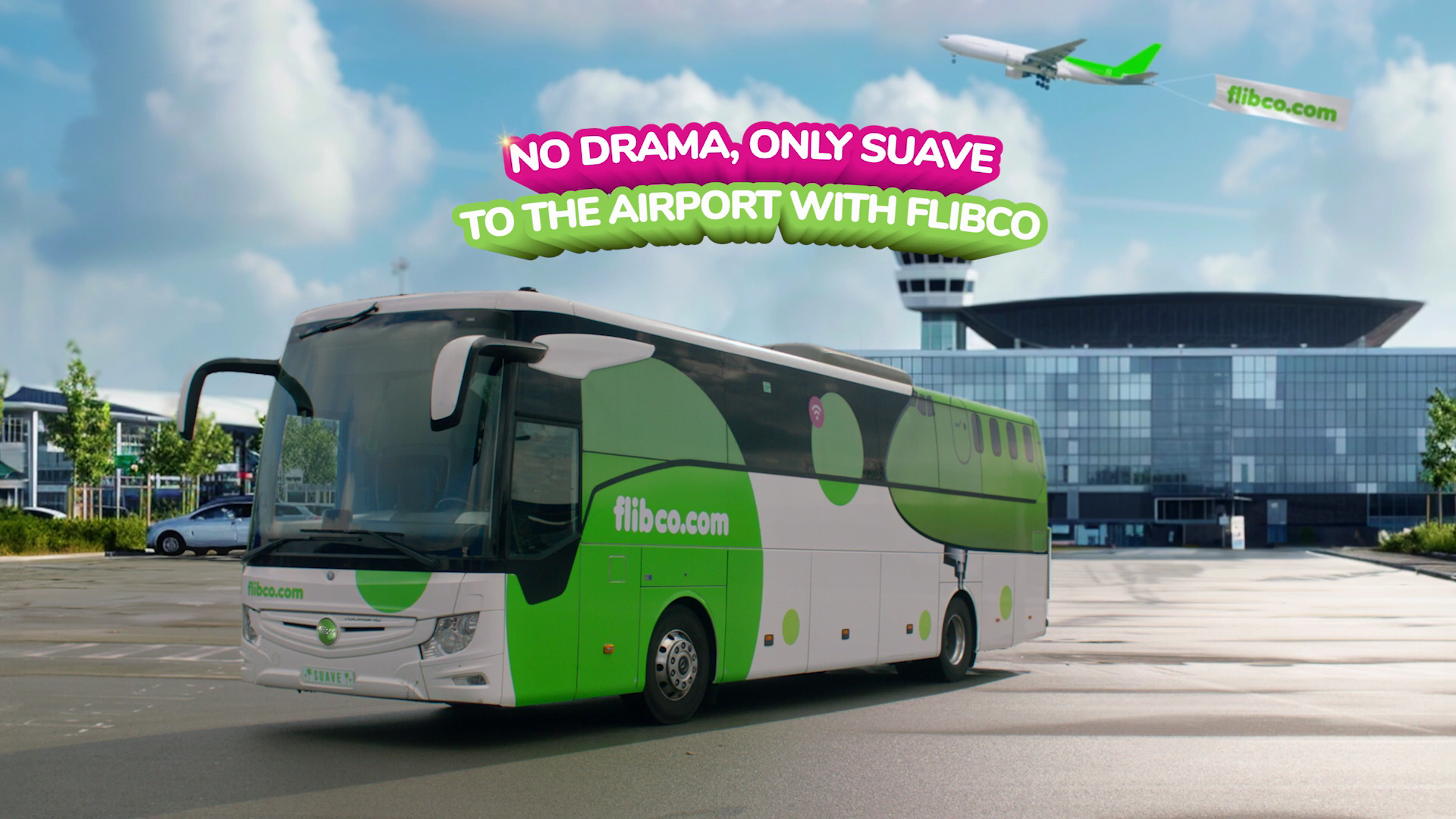 Divertente spot web 2024 in inglese per Flibco Bus, servizio di shuttle da e per l’aeroporto.